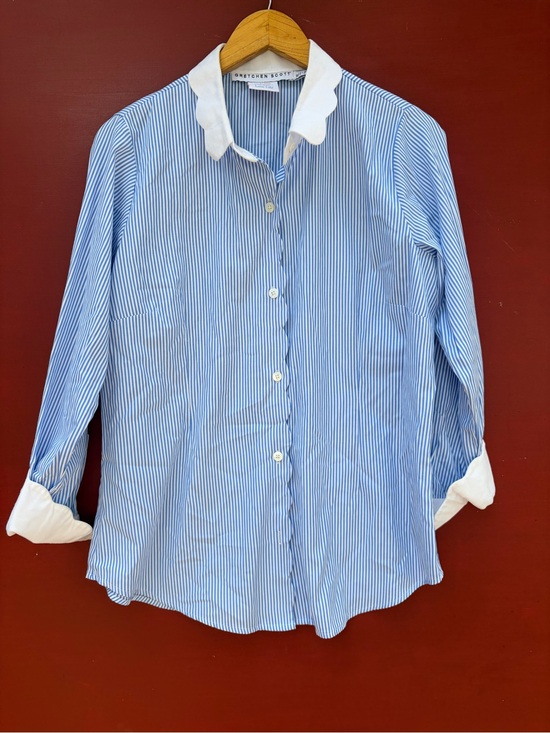 Gretchen Scott Designs Tops - Gretchen Scott Striped Button Down Blouse